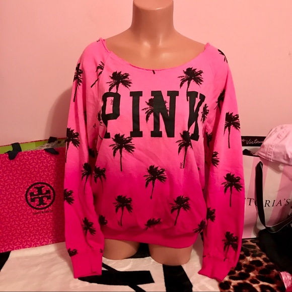 SOLD!!Nip vs Pink palm Slouchy Crew size XS - Picture 1 of 3